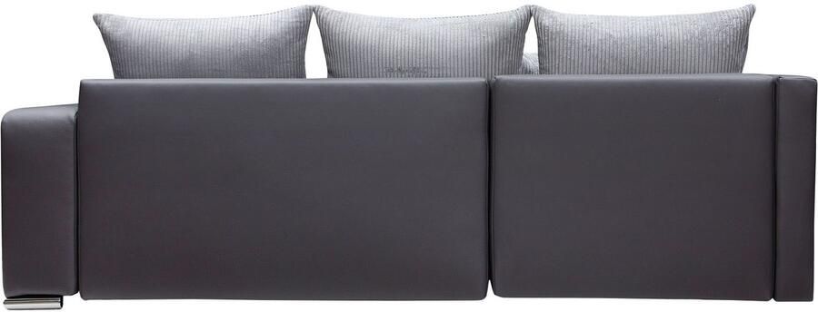 COLLECTION AB Hoekbank John L-vorm Verstelbare armleuning slaapfunctie bedlade ottomane aan beide zijden monteerbaar - Foto 12