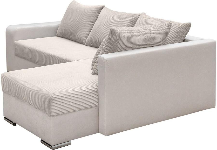 COLLECTION AB Hoekbank John L-vorm Verstelbare armleuning slaapfunctie bedlade ottomane aan beide zijden monteerbaar - Foto 8