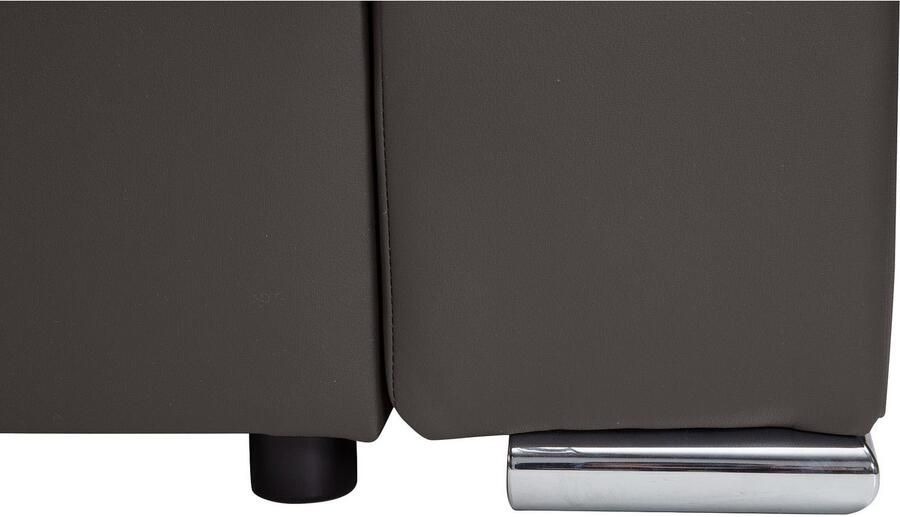 COLLECTION AB Hoekbank John L-vorm Verstelbare armleuning slaapfunctie bedlade ottomane aan beide zijden monteerbaar - Foto 6