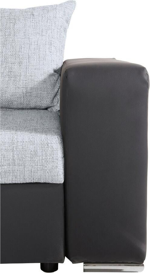 COLLECTION AB Hoekbank John L-vorm Verstelbare armleuning slaapfunctie bedlade ottomane aan beide zijden monteerbaar - Foto 8