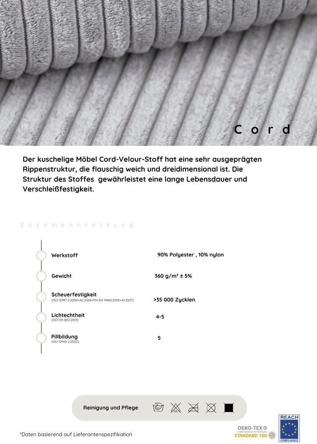 COLLECTION AB Hoekbank John L-vorm Verstelbare armleuning slaapfunctie bedlade ottomane aan beide zijden monteerbaar - Foto 6