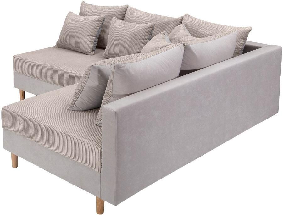 COLLECTION AB Hoekbank L-model Hoekbank ottomane aan de rechterzijde monteerbaar comfortabele Bonnell-pocketvering