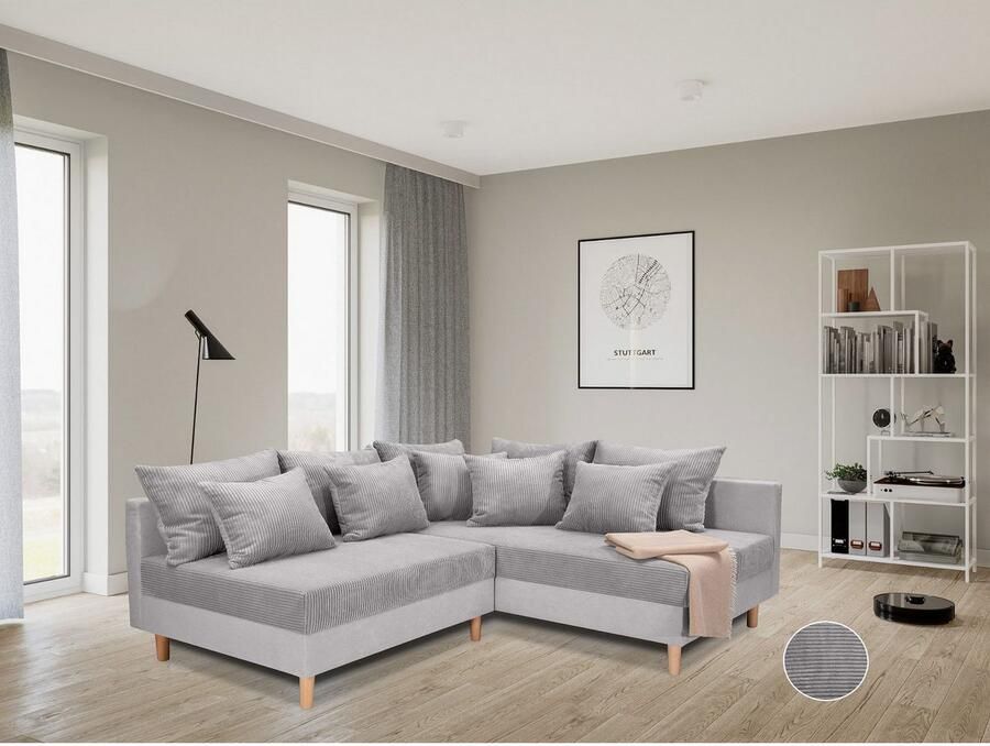 COLLECTION AB Hoekbank L-model Hoekbank ottomane aan de rechterzijde monteerbaar comfortabele Bonnell-pocketvering - Foto 2