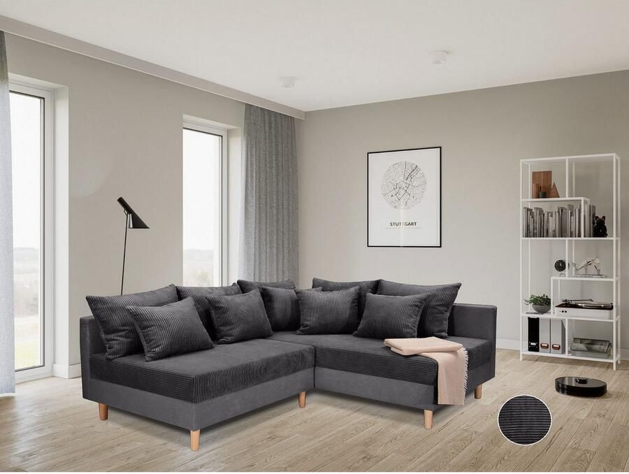 COLLECTION AB Hoekbank L-model Hoekbank ottomane aan de rechterzijde monteerbaar comfortabele Bonnell-pocketvering - Foto 2