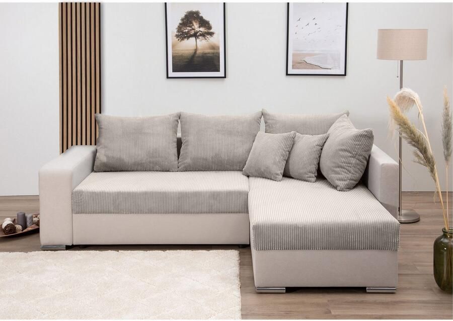 COLLECTION AB Hoekbank L-model Regalarmleuning met LED RGB verlichting bedfunctie en bedbox - Foto 12