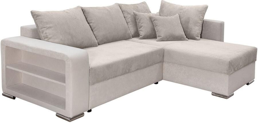 COLLECTION AB Hoekbank L-model Regalarmleuning met LED RGB verlichting bedfunctie en bedbox - Foto 9