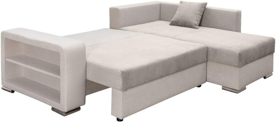 COLLECTION AB Hoekbank L-model Regalarmleuning met LED RGB verlichting bedfunctie en bedbox - Foto 10