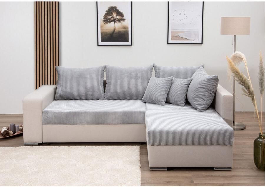 COLLECTION AB Hoekbank L-model Regalarmleuning met LED RGB verlichting bedfunctie en bedbox - Foto 12