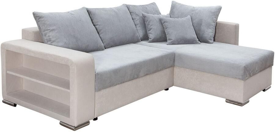 COLLECTION AB Hoekbank L-model Regalarmleuning met LED RGB verlichting bedfunctie en bedbox - Foto 9