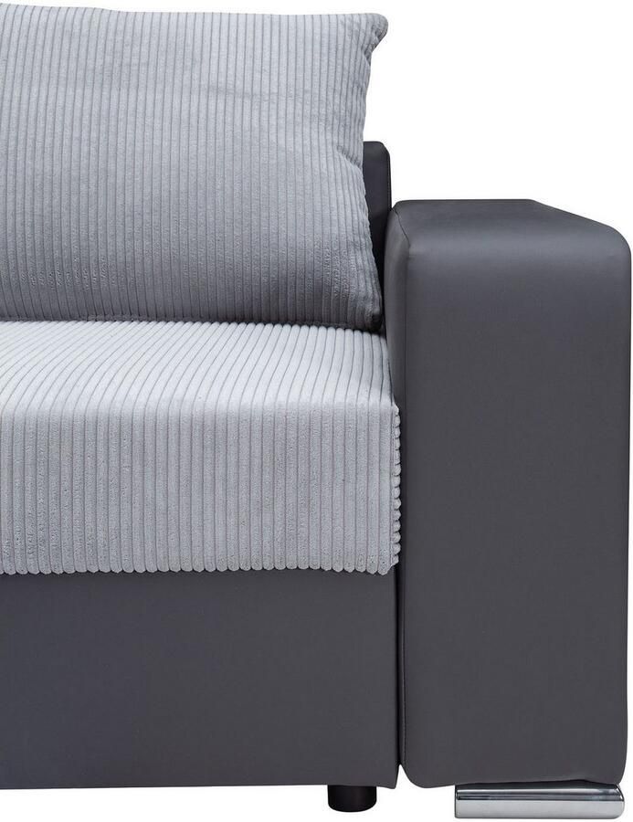 COLLECTION AB Hoekbank L-model Regalarmleuning met LED RGB verlichting bedfunctie en bedbox - Foto 2