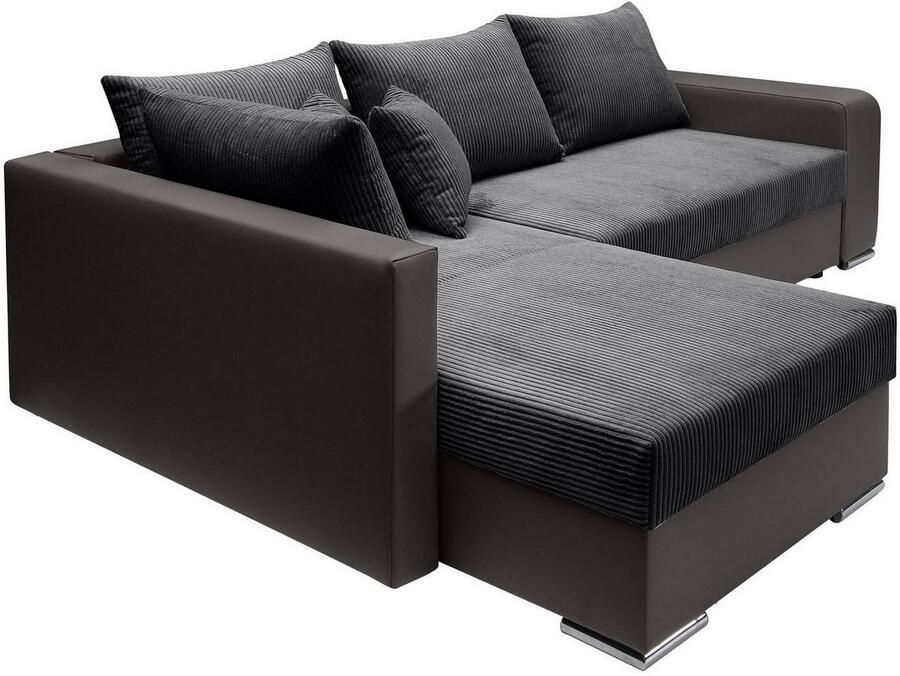 COLLECTION AB Hoekbank L-model Regalarmleuning met LED RGB verlichting bedfunctie en bedbox - Foto 3