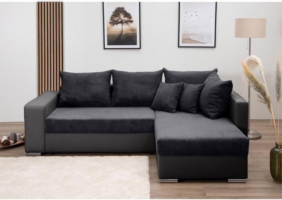 COLLECTION AB Hoekbank L-model Regalarmleuning met LED RGB verlichting bedfunctie en bedbox - Foto 13