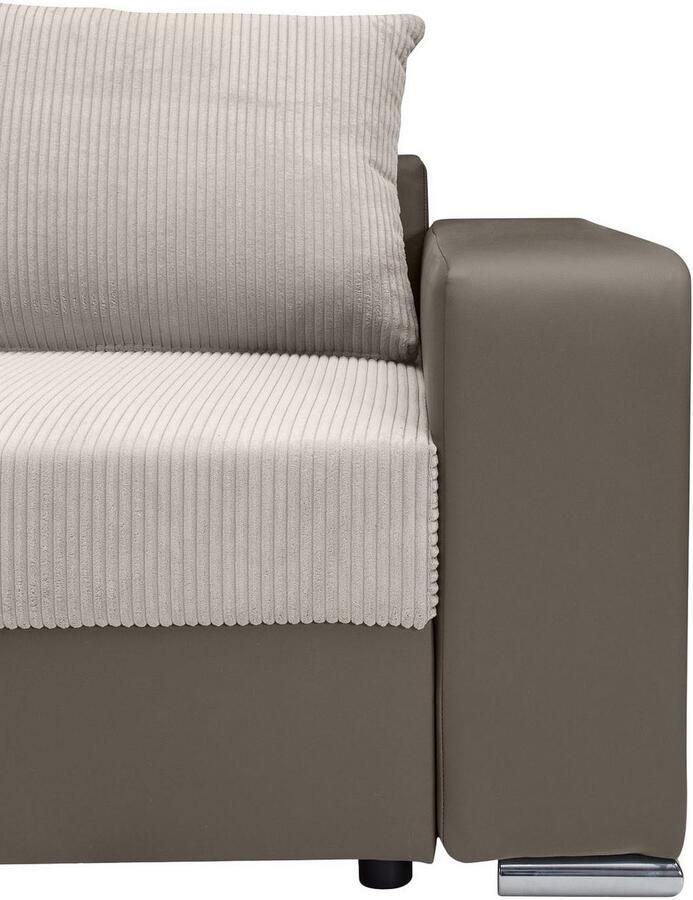 COLLECTION AB Hoekbank L-model Regalarmleuning met LED RGB verlichting bedfunctie en bedbox - Foto 2