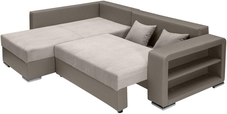 COLLECTION AB Hoekbank L-model Regalarmleuning met LED RGB verlichting bedfunctie en bedbox - Foto 10