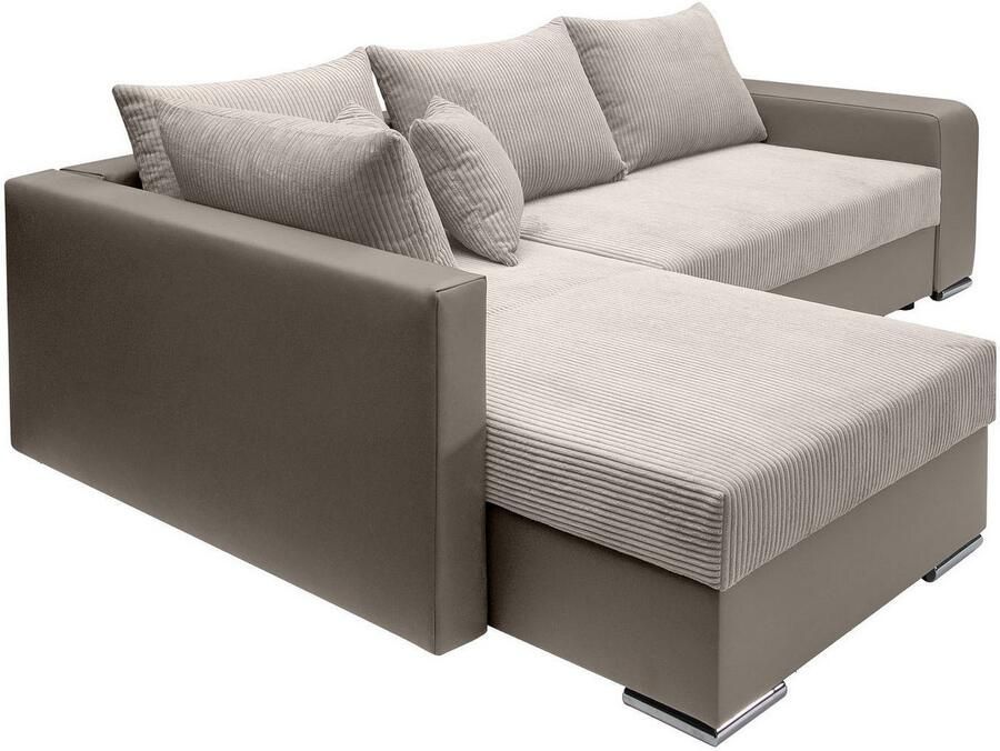 COLLECTION AB Hoekbank L-model Regalarmleuning met LED RGB verlichting bedfunctie en bedbox - Foto 3