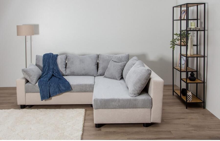 COLLECTION AB Hoekbank Parma L-vorm met slaapfunctie en bedlade inclusief kussens bonell-federkern - Foto 12