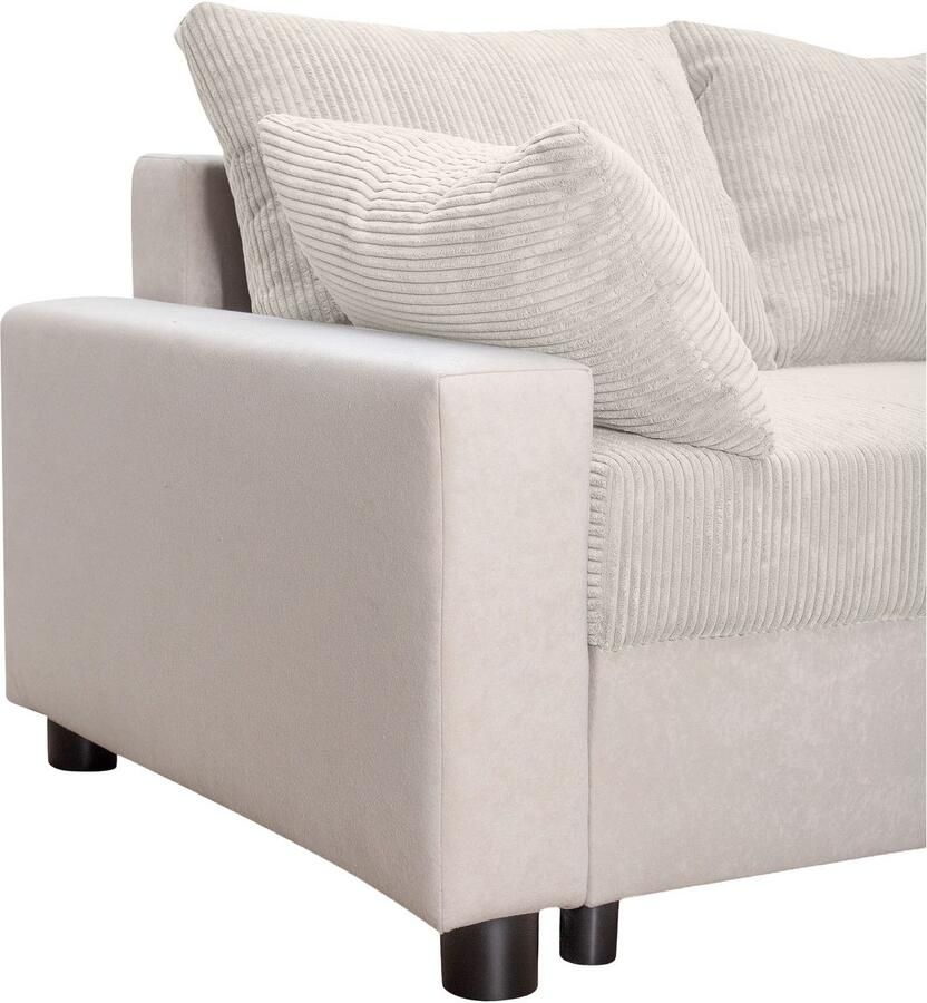 COLLECTION AB Hoekbank Parma L-vorm met slaapfunctie en bedlade inclusief kussens bonell-federkern