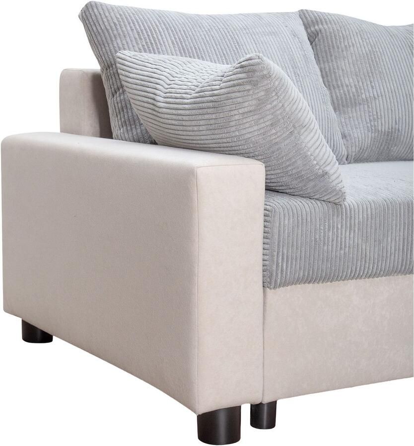 COLLECTION AB Hoekbank Parma L-vorm met slaapfunctie en bedlade inclusief kussens bonell-federkern