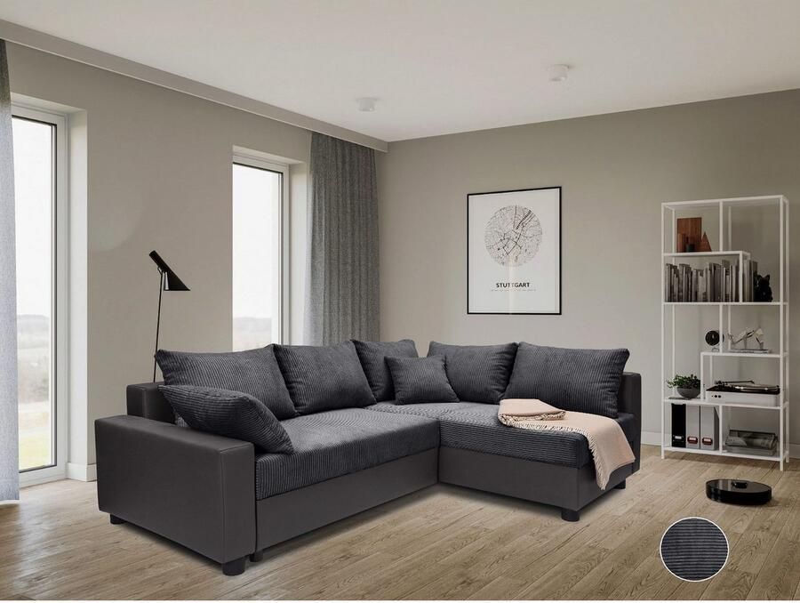 COLLECTION AB Hoekbank Parma L-vorm met slaapfunctie en bedlade inclusief kussens bonell-federkern