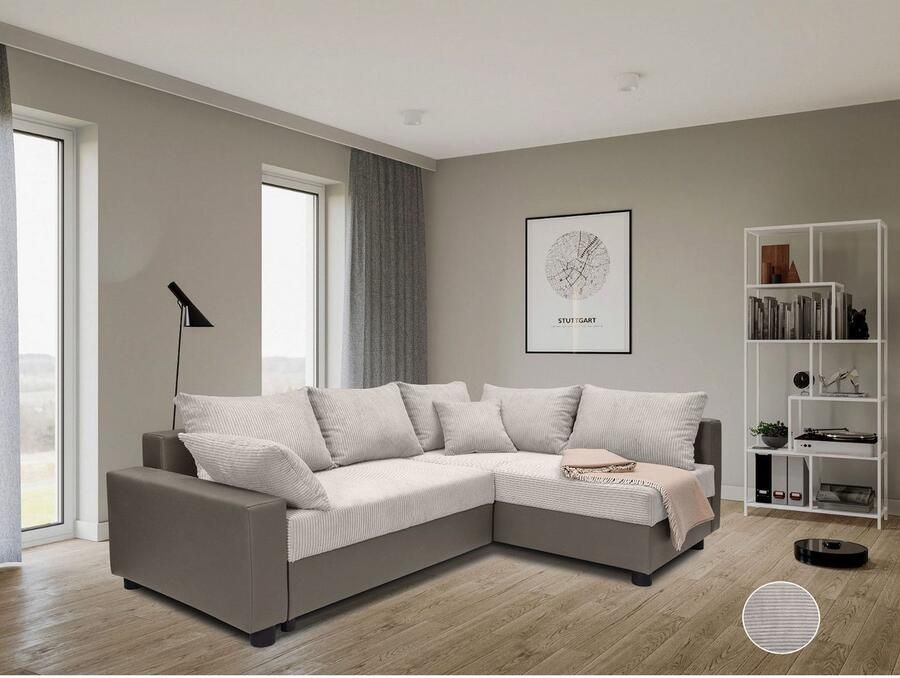 COLLECTION AB Hoekbank Parma L-vorm met slaapfunctie en bedlade inclusief kussens bonell-federkern