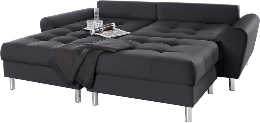 COLLECTION AB Hoekbank Rada L-vorm inclusief hocker slaapfunctie en binnenvering - Foto 7