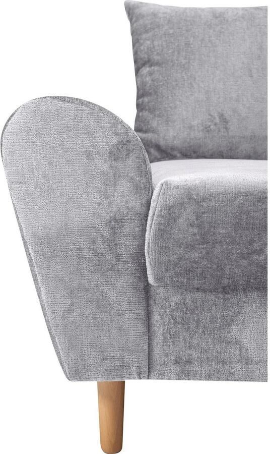 COLLECTION AB Hoekbank Reims L-vorm Ottoman kan aan beide zijden worden gemonteerd inclusief slaapbank functie en poef voetenbank - Foto 4