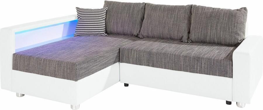 COLLECTION AB Hoekbank Relax L-vorm inclusief slaapfunctie binnenvering naar keuze met rgb-ledverlichting - Foto 15
