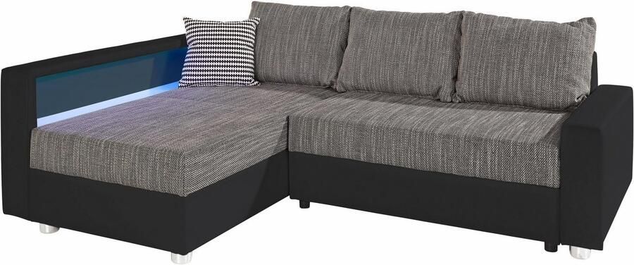 COLLECTION AB Hoekbank Relax L-vorm inclusief slaapfunctie binnenvering naar keuze met rgb-ledverlichting - Foto 7