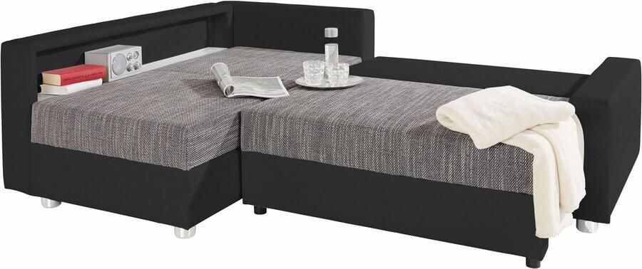 COLLECTION AB Hoekbank Relax L-vorm inclusief slaapfunctie binnenvering naar keuze met rgb-ledverlichting - Foto 6