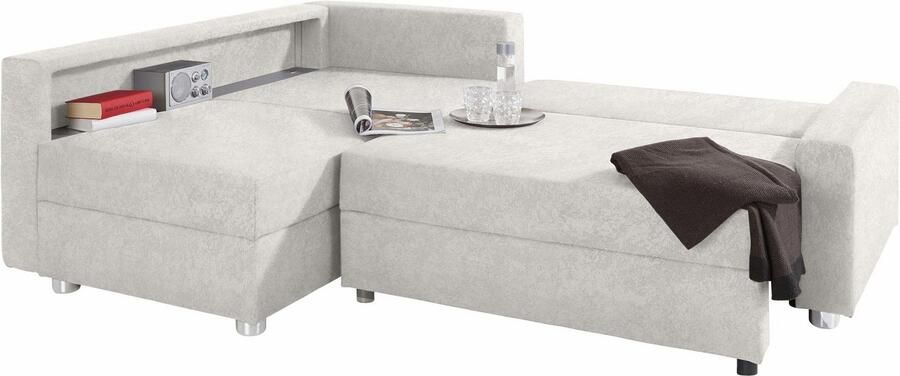 COLLECTION AB Hoekbank Relax L-vorm inclusief slaapfunctie binnenvering naar keuze met rgb-ledverlichting - Foto 6