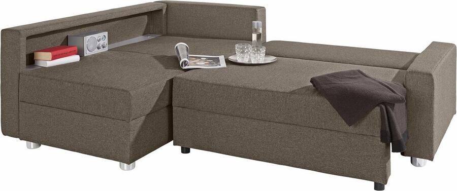 COLLECTION AB Hoekbank Relax L-vorm inclusief slaapfunctie binnenvering naar keuze met rgb-ledverlichting - Foto 6