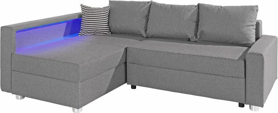 COLLECTION AB Hoekbank Relax L-vorm inclusief slaapfunctie binnenvering naar keuze met rgb-ledverlichting