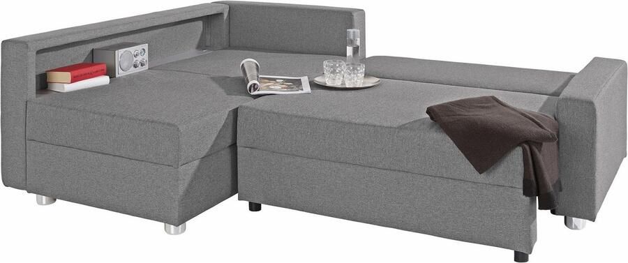 COLLECTION AB Hoekbank Relax L-vorm inclusief slaapfunctie binnenvering naar keuze met rgb-ledverlichting - Foto 11