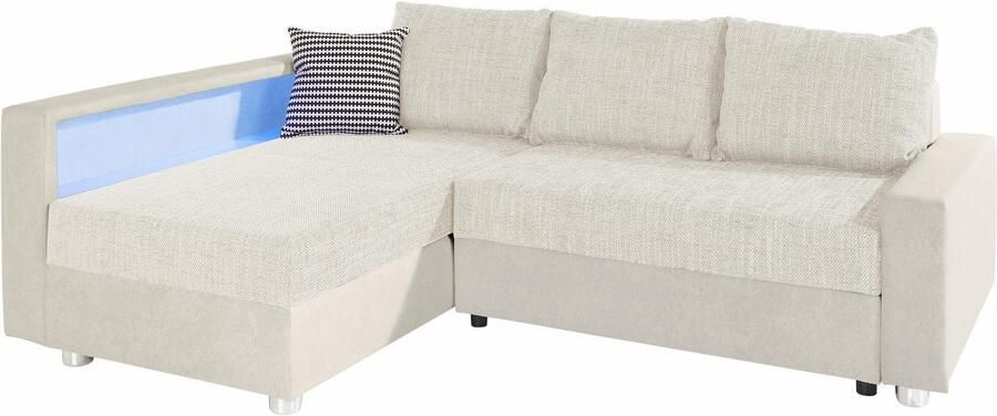 COLLECTION AB Hoekbank Relax L-vorm inclusief slaapfunctie binnenvering naar keuze met rgb-ledverlichting - Foto 14