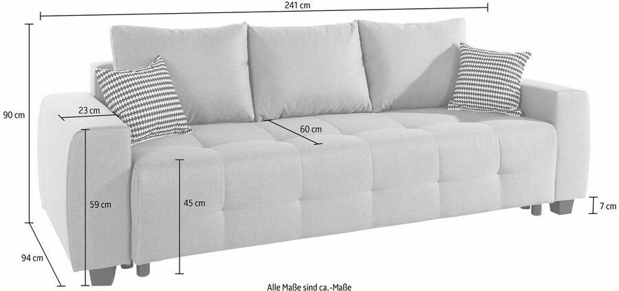 COLLECTION AB Slaapbank Bella met slaapfunctie en bedkist inclusief losse rug- en sierkussens - Foto 3