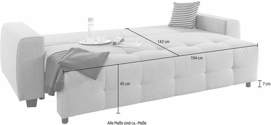 COLLECTION AB Slaapbank Bella met slaapfunctie en bedkist inclusief losse rug- en sierkussens - Foto 5