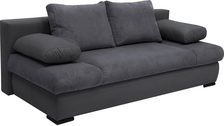 COLLECTION AB Slaapbank Chicago B: 200 cm ligvlak 146x200 cm met bedfunctie bedlade & 2 armleuningkussens vering