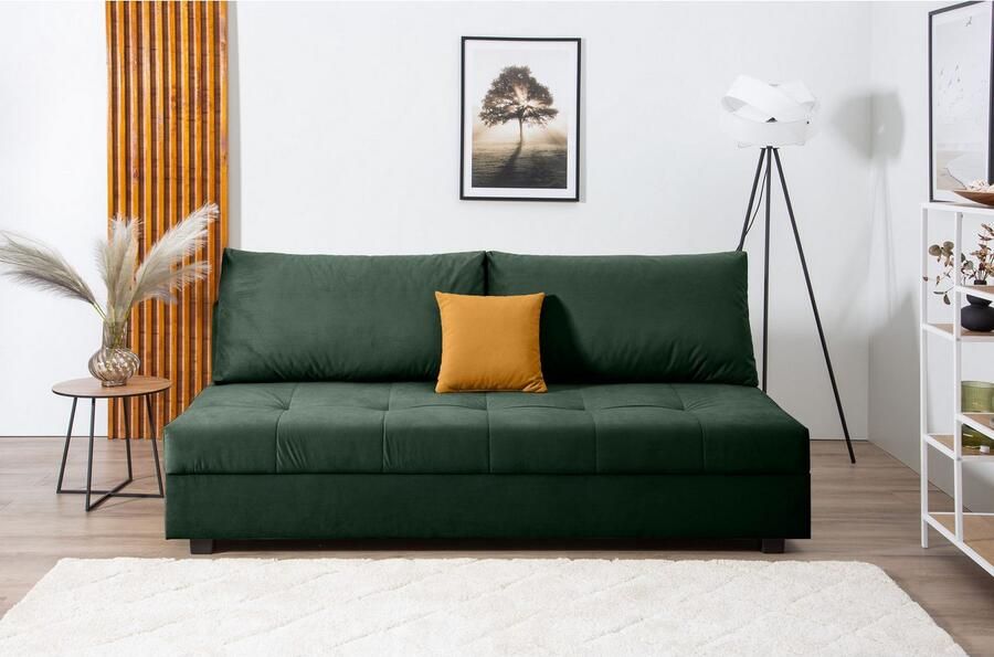 COLLECTION AB Slaapbank DARIA inclusief slaapfunctie en bedlade Slaapbank bedfunctie bedlade inclusief rugkussens veerkern - Foto 3