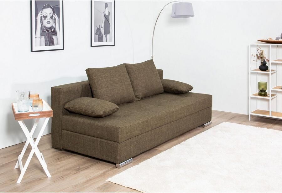 COLLECTION AB Slaapbank Tania met bedfunctie en bedlade comfortabele zitcomfort: veren-kern bekleding inclusief rugkussen - Foto 3