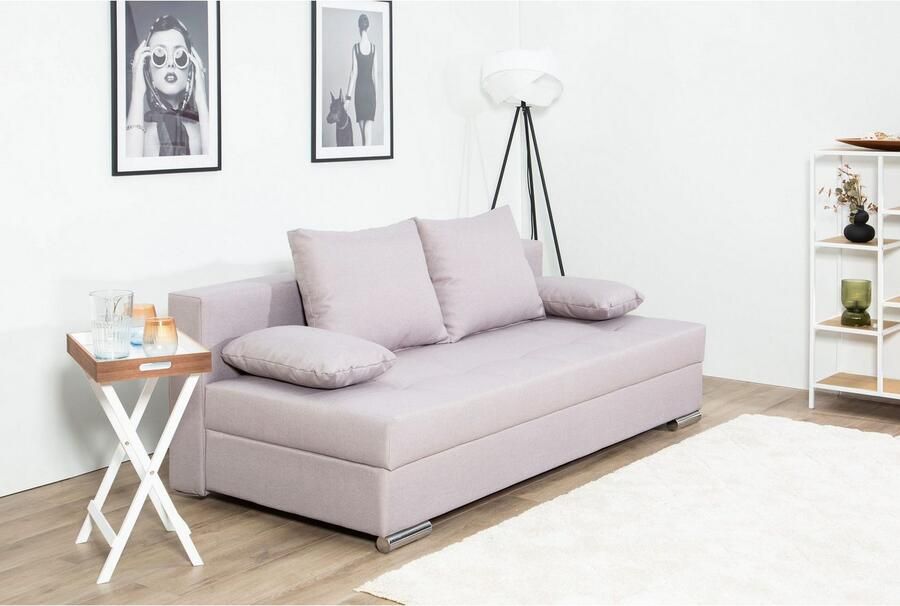 COLLECTION AB Slaapbank Tania met bedfunctie en bedlade comfortabele zitcomfort: veren-kern bekleding inclusief rugkussen - Foto 2