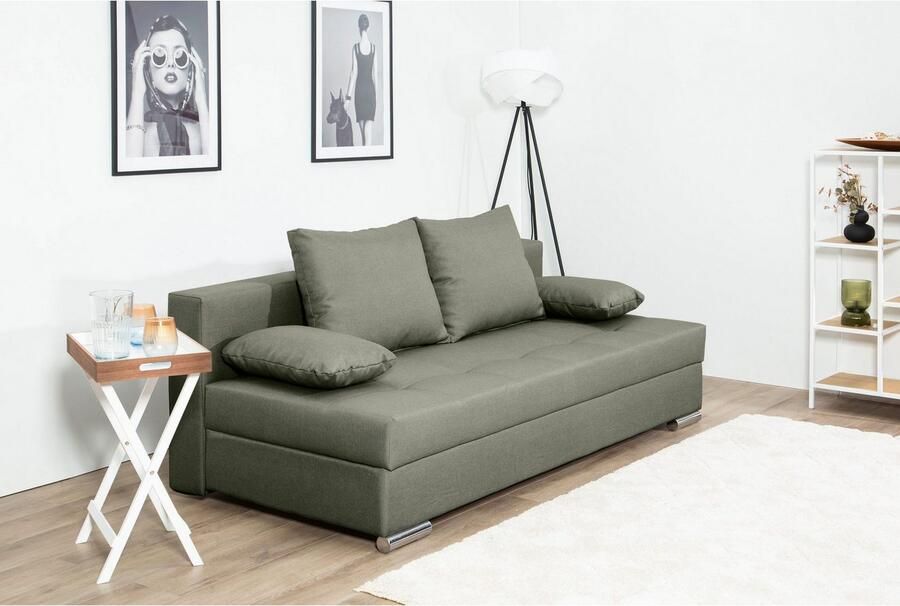 COLLECTION AB Slaapbank Tania met bedfunctie en bedlade comfortabele zitcomfort: veren-kern bekleding inclusief rugkussen - Foto 2