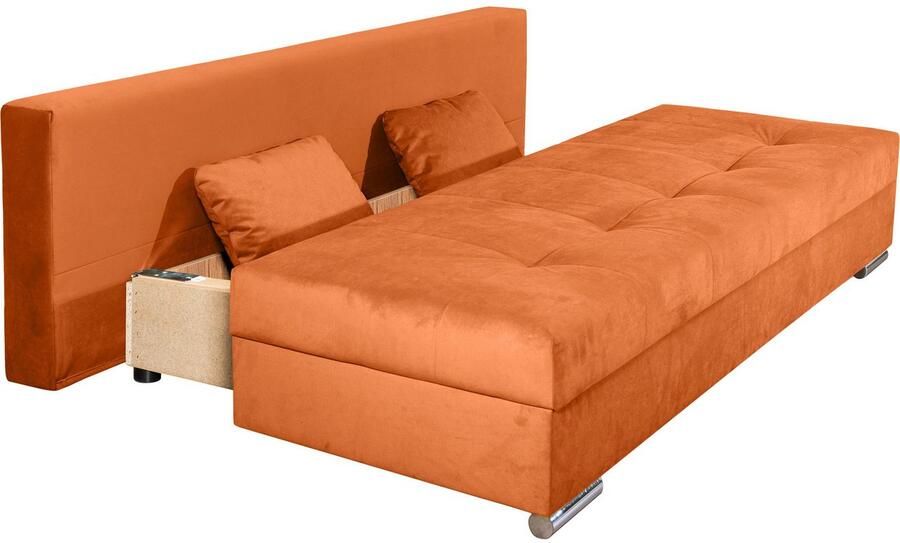 COLLECTION AB Slaapbank Tania met bedfunctie en bedlade comfortabele zitcomfort: veren-kern bekleding inclusief rugkussen - Foto 6