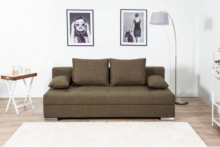 COLLECTION AB Slaapbank Tania met bedfunctie en bedlade comfortabele zitcomfort: veren-kern bekleding inclusief rugkussen - Foto 4