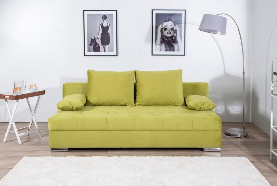 COLLECTION AB Slaapbank Tania met bedfunctie en bedlade comfortabele zitcomfort: veren-kern bekleding inclusief rugkussen - Foto 3