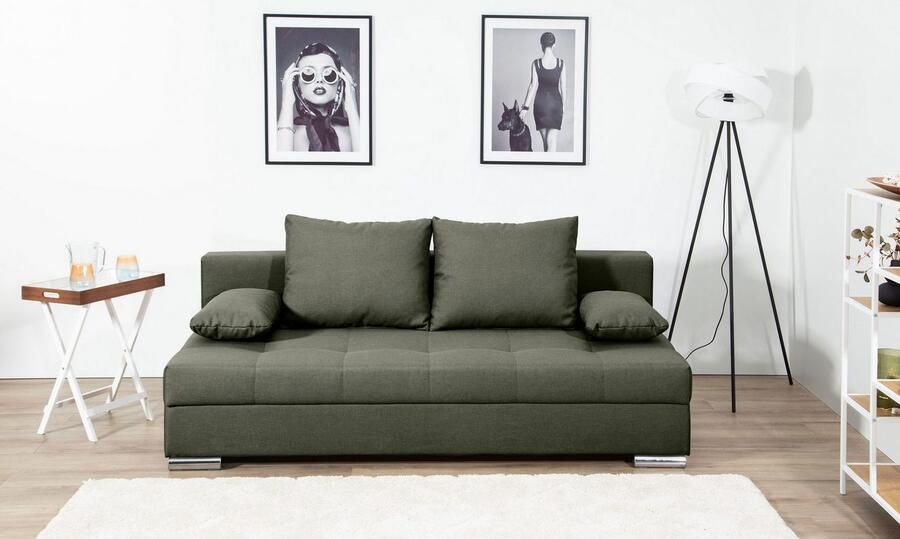 COLLECTION AB Slaapbank Tania met bedfunctie en bedlade comfortabele zitcomfort: veren-kern bekleding inclusief rugkussen - Foto 5