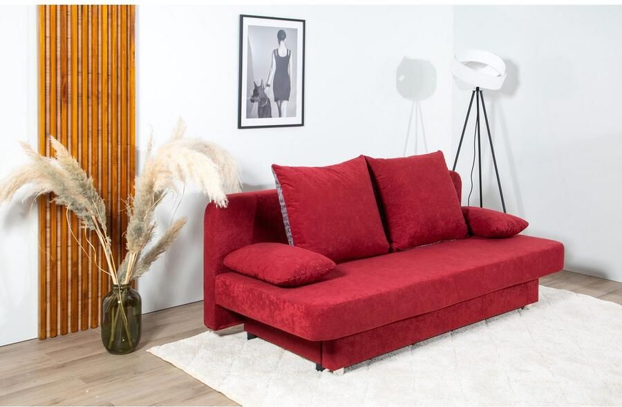 COLLECTION AB Slaapbank ULLA inclusief bedfunctie en opbergruimte Slaapbank bedfunctie bedlade incl. rugkussens armleuningkussens - Foto 4