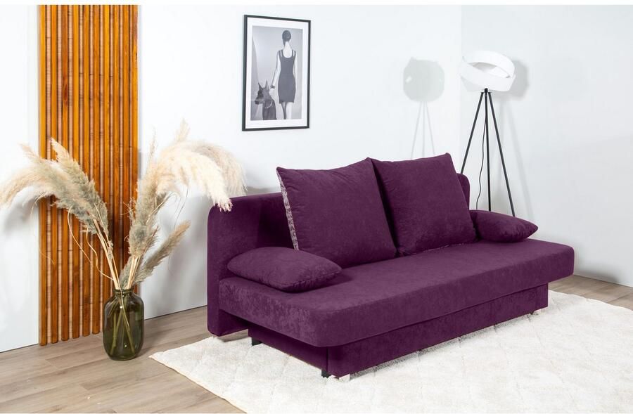 COLLECTION AB Slaapbank ULLA inclusief bedfunctie en opbergruimte Slaapbank bedfunctie bedlade incl. rugkussens armleuningkussens - Foto 4