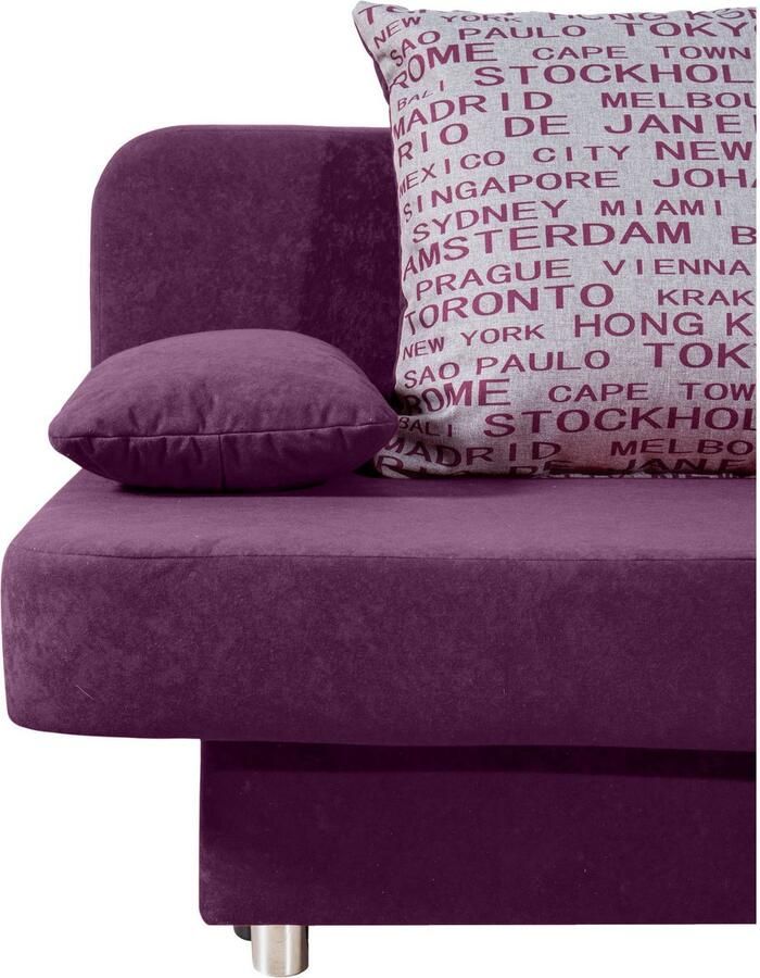 COLLECTION AB Slaapbank ULLA inclusief bedfunctie en opbergruimte Slaapbank bedfunctie bedlade incl. rugkussens armleuningkussens