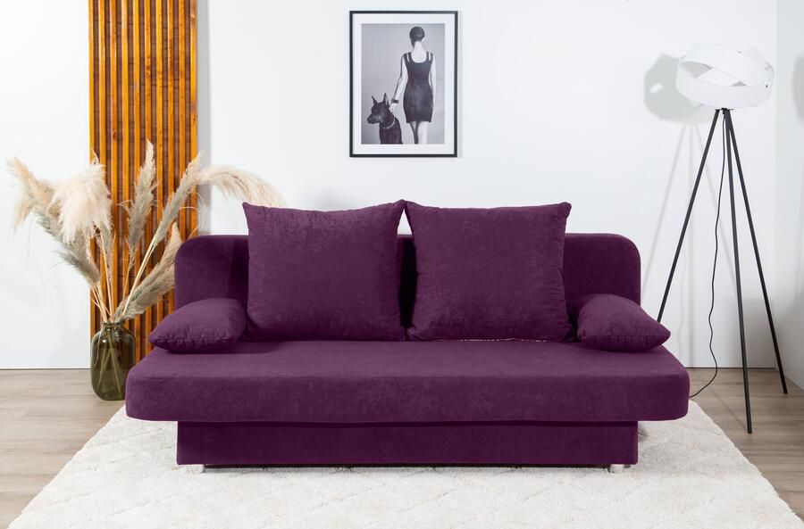 COLLECTION AB Slaapbank ULLA inclusief bedfunctie en opbergruimte Slaapbank bedfunctie bedlade incl. rugkussens armleuningkussens - Foto 3