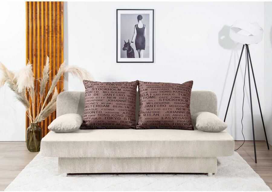 COLLECTION AB Slaapbank ULLA inclusief bedfunctie en opbergruimte Slaapbank bedfunctie bedlade incl. rugkussens armleuningkussens - Foto 2